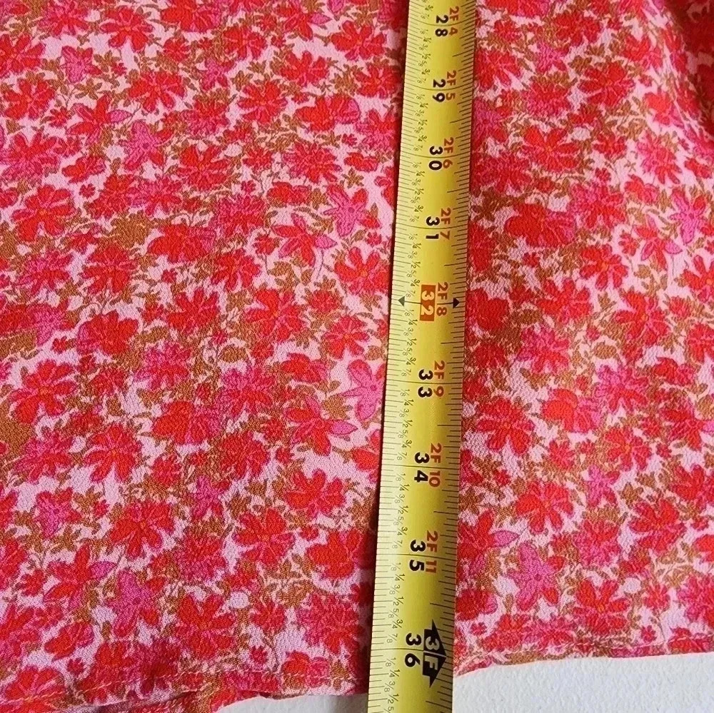 A loves a floral cherry print dress size L rayon - Picture 12 of 15